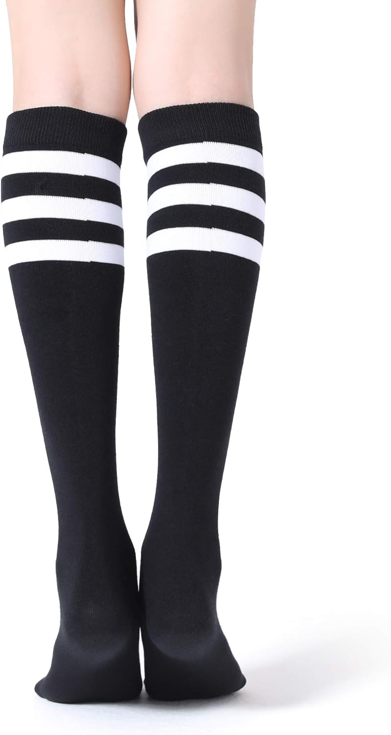 FITRELL Women's Knee High Socks Outdoor Sport Athletic Socks Casual Stripe Tube Socks 1-4 Pack - Image 5